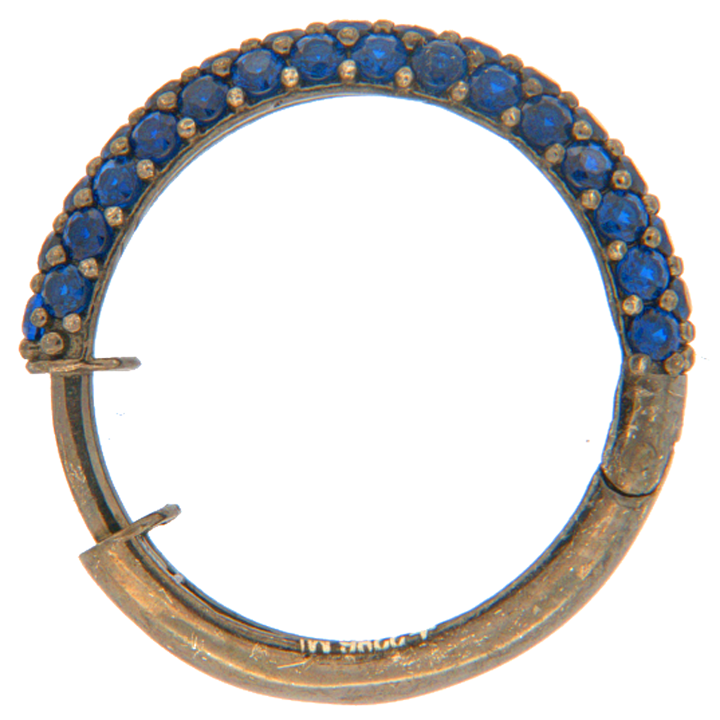 Amanda Blu Rhodium Hoop Earrings-Blue Zircon - 1