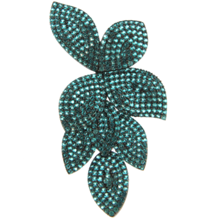 Orecchino 8 Petali Argento Zirconi Paraiba Rodio Nero
