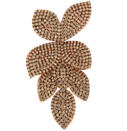 Orecchino 8 Petali Argento Zirconi Champagne Placcato Oro Rosa