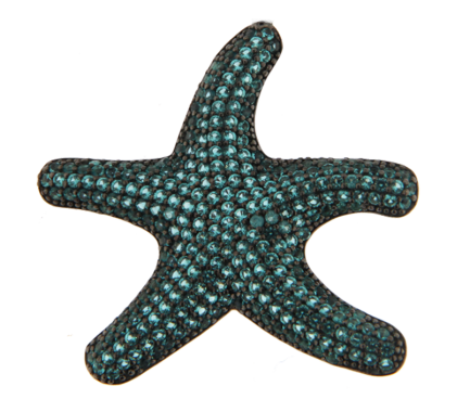 Pendente Stella Marina Small Argento Zirconi Paraiba Rodio Nero