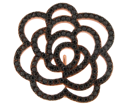 Orecchino Rosa Argento Zirconi Brown  Placcato Oro Rosa
