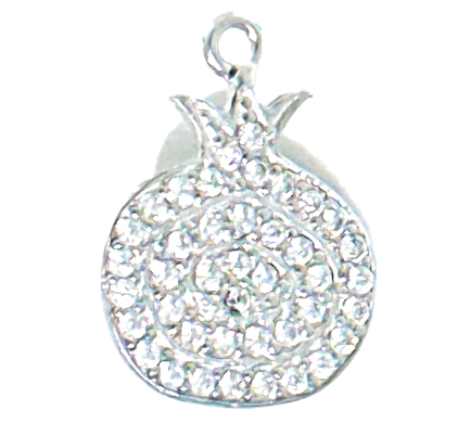 Pendente Melograno Small Argento Zirconi Bianchi Rodio Bianco