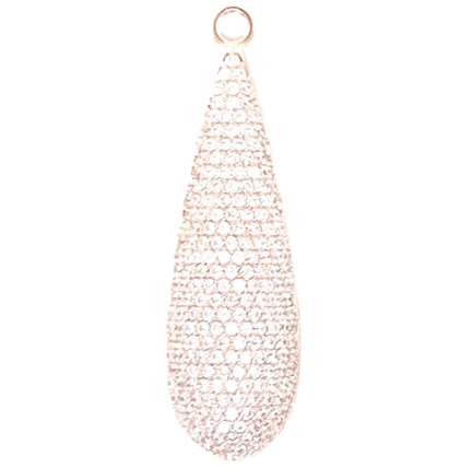 Pendente Goccia Lunga Argento Zirconi Bianchi Placcato Oro Rosa