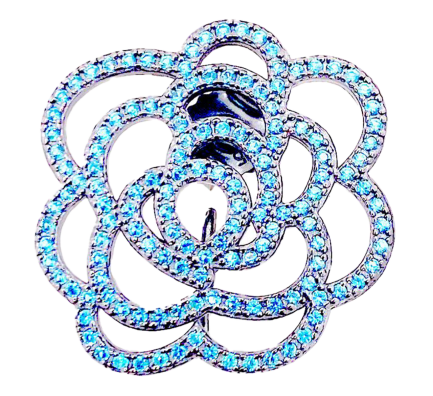 Orecchino Rosa Argento Zirconi Paraiba Rodio Nero
