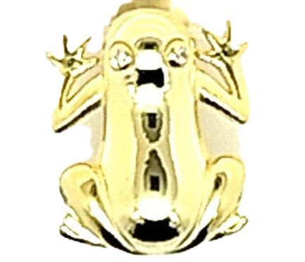 Orecchino Rana Argento Oro Lucido Placcato Oro Giallo