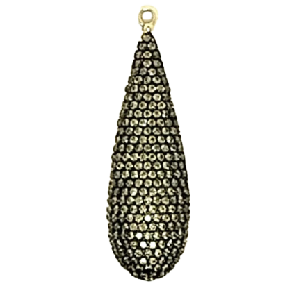 Pendente Goccia Lunga Argento Zirconi Peridoto Placcato Oro Giallo