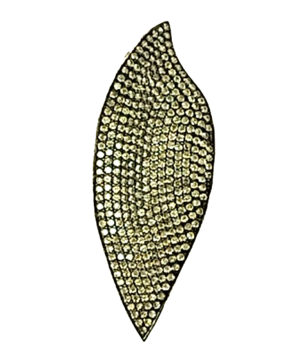 Orecchino Foglia Argento Zirconi Peridoto Placcato Oro Giallo