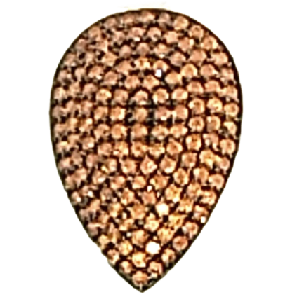 Orecchino Goccia Piccola Argento Zirconi Arancioni Placcato Oro Giallo