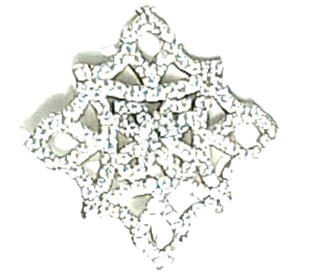 Orecchino Rombo Traforato Argento Zirconi Bianchi Rodio Bianco