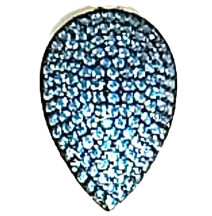 Orecchino Goccia Piccola Argento Zirconi Azzurri Placcato Oro Giallo