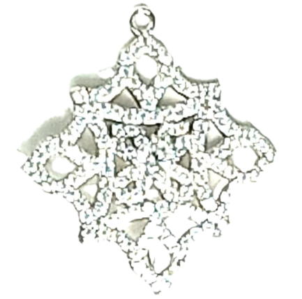 Pendente Rombo Traforato Argento Zirconi Bianchi Rodio Bianco