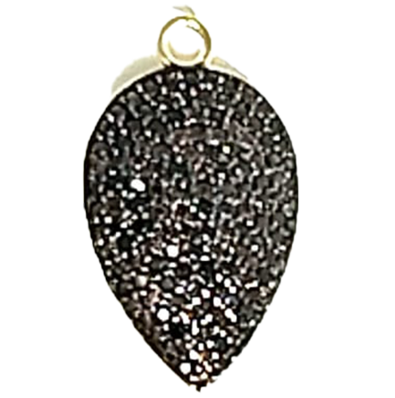 Pendente Goccia Piccola Argento Zirconi Brown Placcato Oro Giallo
