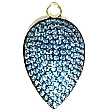 Pendente Goccia Piccola Argento Zirconi Azzurri Placcato Oro Giallo