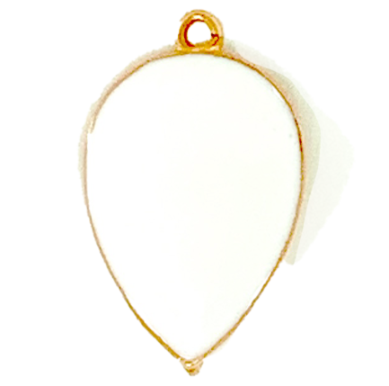 Pendente Goccia Piccola Argento Smalto Bianco Placcato Oro Giallo