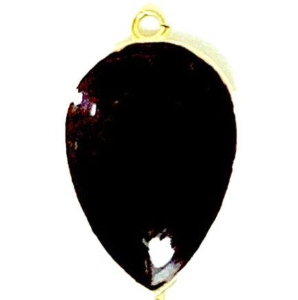 Pendente Goccia Piccola Argento Smalto Nero Placcato Oro Giallo