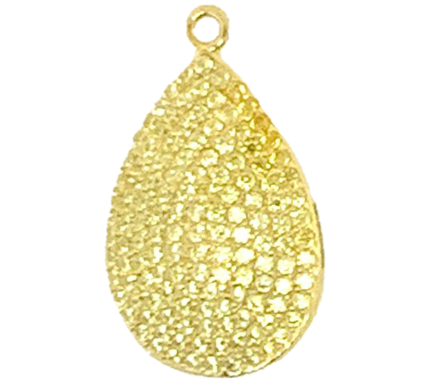 Pendente Goccina Argento Zirconi Gialli Placcato Oro Giallo