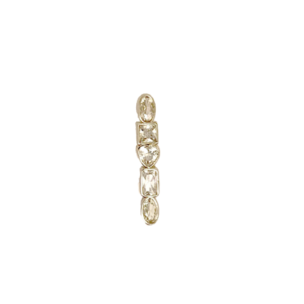 4 Zirconia Silver Earring White Zirconia White Rhodium