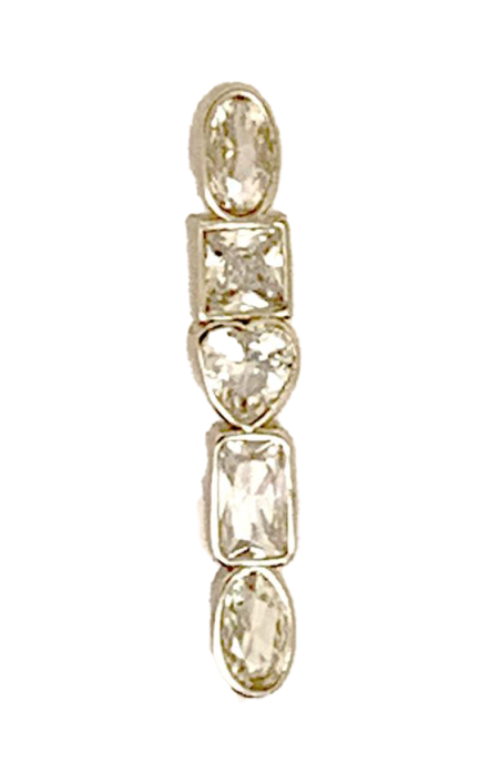Orecchino 4 Zirconi Argento Zirconi Bianchi Rodio Bianco