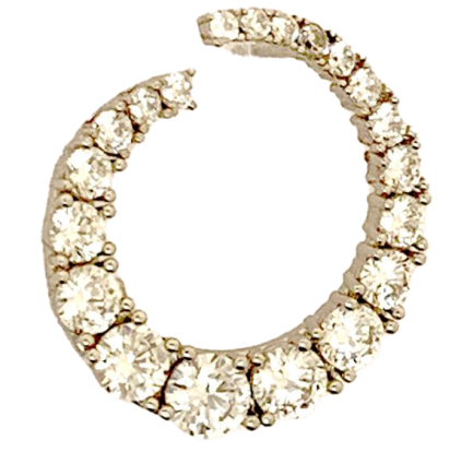 Orecchino Spirale Argento Zirconi Bianchi Rodio Bianco