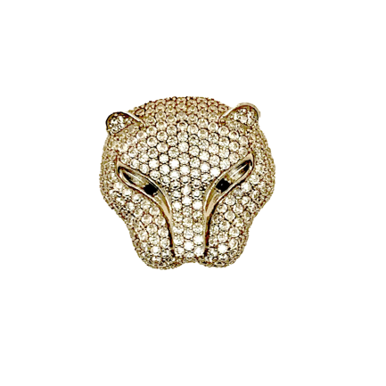Big Silver Panther Head Earring €194,00