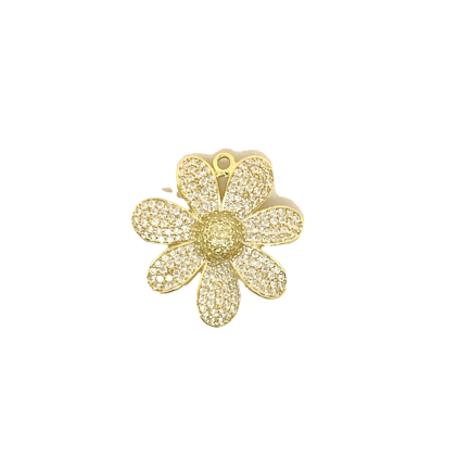 Margherita Earring in Silver with White Zirconia and Yellow Gold Plating
