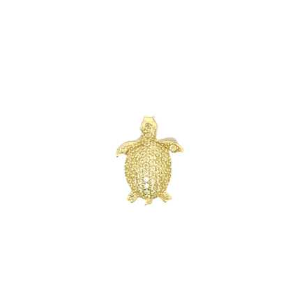 Silver Turtle Earring with Yellow Zirconia, Yellow Gold Plated