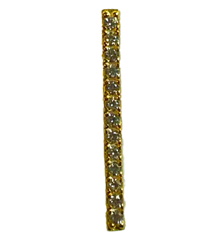 Silver Bar Earring with Yellow Zirconia Yellow Gold Plated