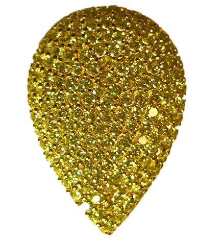 Pendente Goccia Big Argento Zirconi Gialli Placcato Oro Giallo