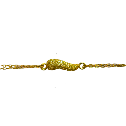 Small Cornetto Bracelet in Yellow Gold Plated Silver with Yellow Zircons