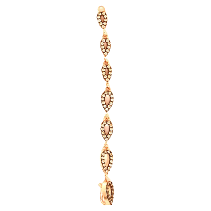 Pendente Goccine Bucate Argento con Zirconi Champagne Placcato Oro Rosa