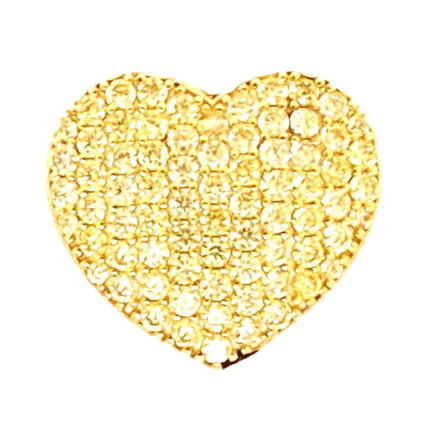 Small Heart Pendant in Silver with Yellow Zircons Yellow Gold Plated