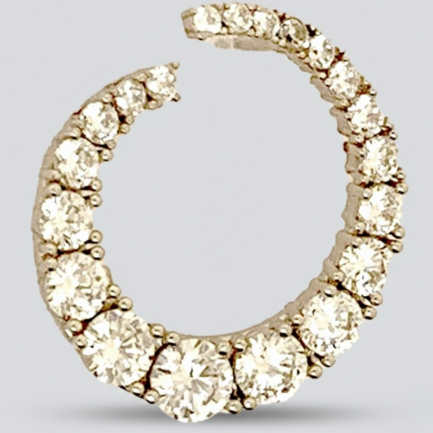 Orecchino Spirale Argento Zirconi Bianchi Rodio Bianco