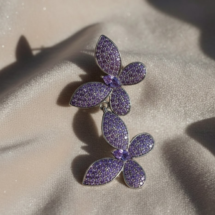 Orecchino Doppia Farfalla Argento &euro; 95,00