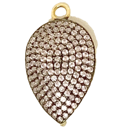 Pendente Goccia Piccola Argento Zirconi Rosa Black Pen Placcato Oro Rosa