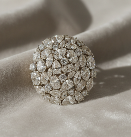 Orecchino Bottone Zirconi Big Argento &euro; 158,00