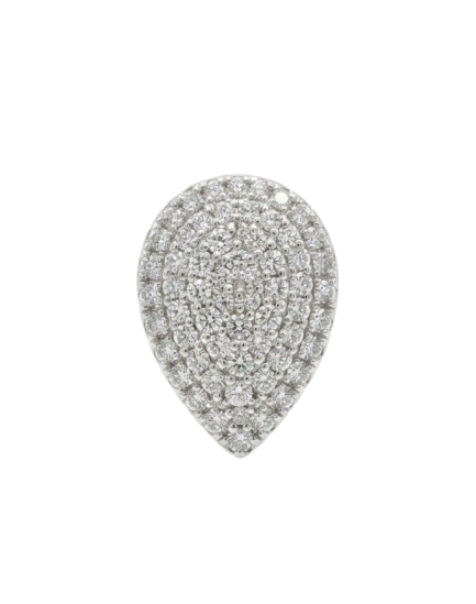 Orecchino Goccia Piccola Argento Zirconi Bianchi Rodio Bianco